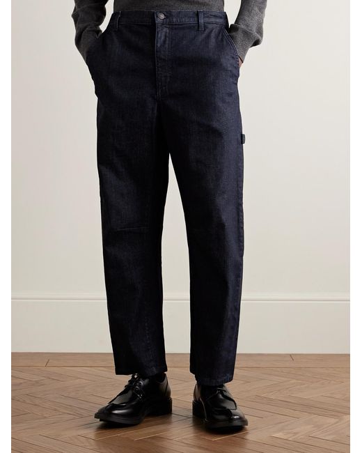 Nili Lotan Blue Carpenter Straight-Leg Cropped Jeans for men
