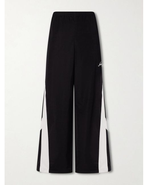 Acne Black Wide-Leg Cotton-Blend Sweatpants for men