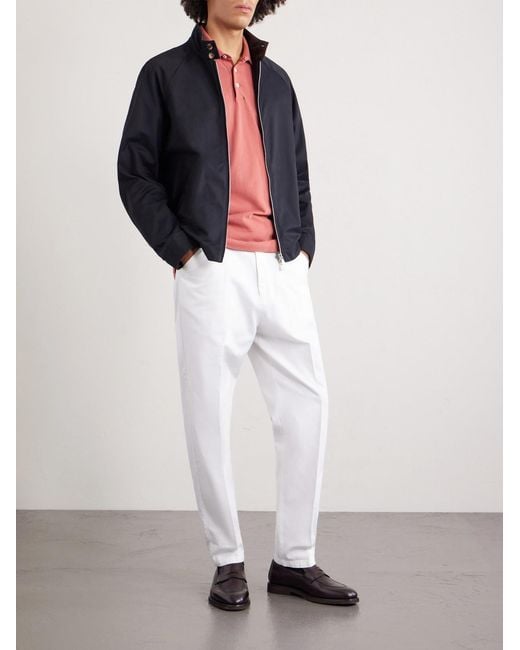 Brunello Cucinelli Pink Slim-fit Cotton-piqué Polo Shirt for men