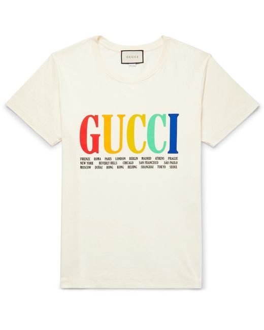 Gucci Rainbow Cities T Shirt Men Lyst