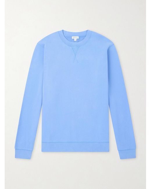 Sunspel Blue Cotton-Jersey Sweatshirt for men