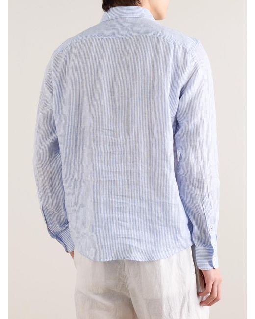 Camicia in lino a righe Laguna di Faherty Brand in Blue da Uomo