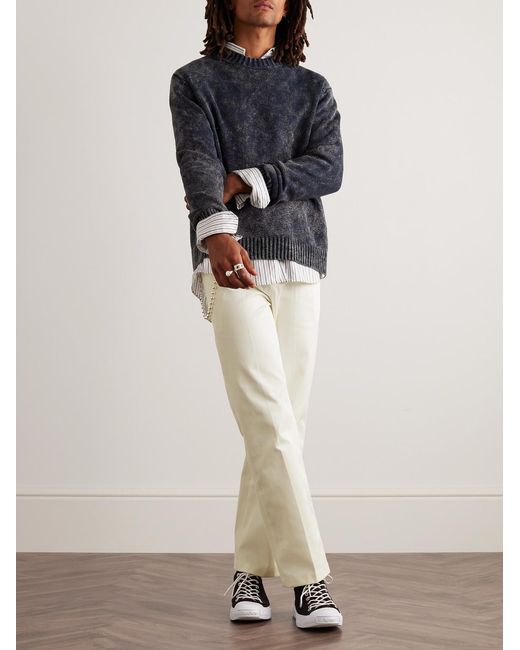 Acne Natural Pilos Straight-Leg Cotton-Twill Trousers for men