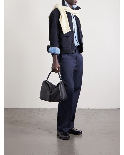 FRAME Blue Suede Blouson Jacket for men
