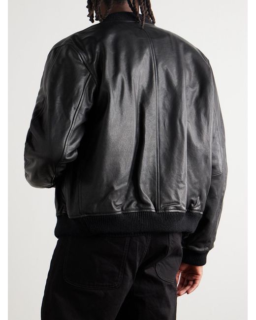 Isabel Marant Black Blaike Leather Bomber Jacket for men
