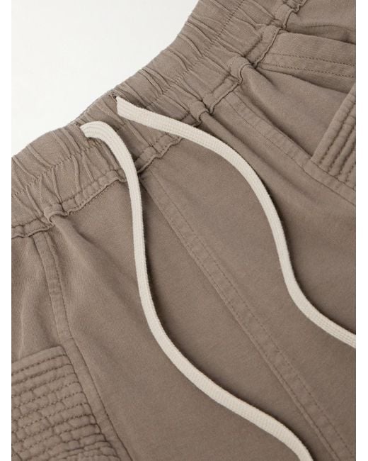 Rick Owens Natural Creatch Wide-leg Cotton-jersey Drawstring Cargo Trousers for men