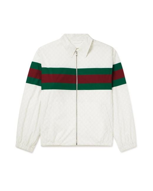 Gucci Black Shell-trimmed Logo-print Cotton-poplin Blouson Jacket for men