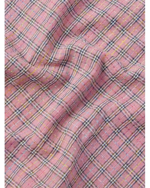 Our Legacy Pink Borrowed Button-down Collar Checked Woven Shirt for men