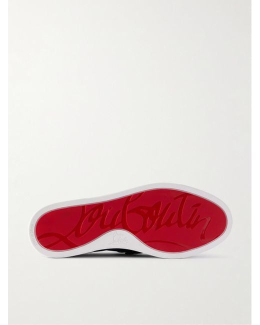 Christian Louboutin Moonboat Loafers aus Nubukleder mit Logoprägung in White für Herren