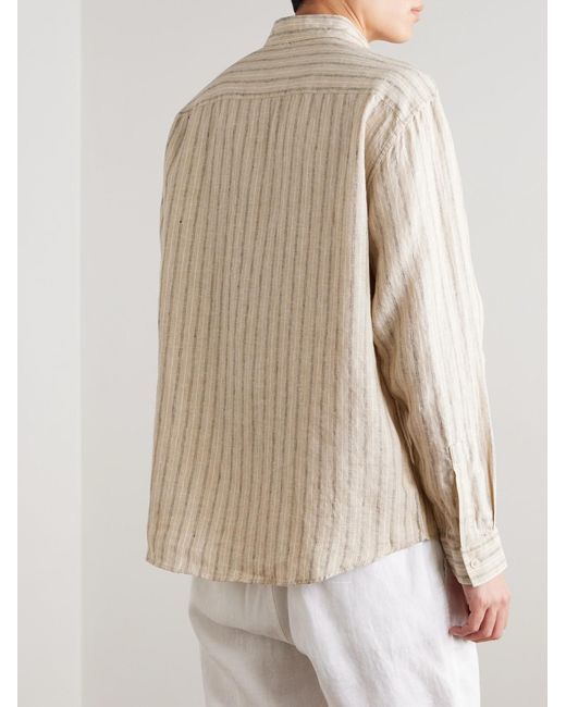 NN07 Natural Deon 5728 Striped Linen Shirt for men