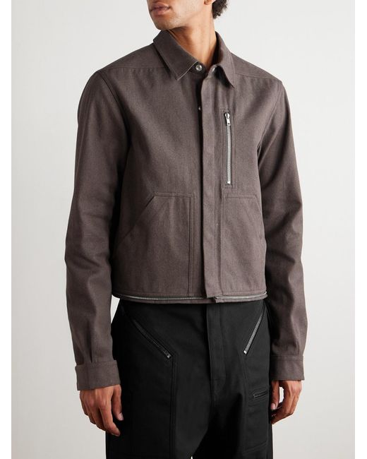 Rick Owens Brown Headon Cotton-Canvas Overshirt for men