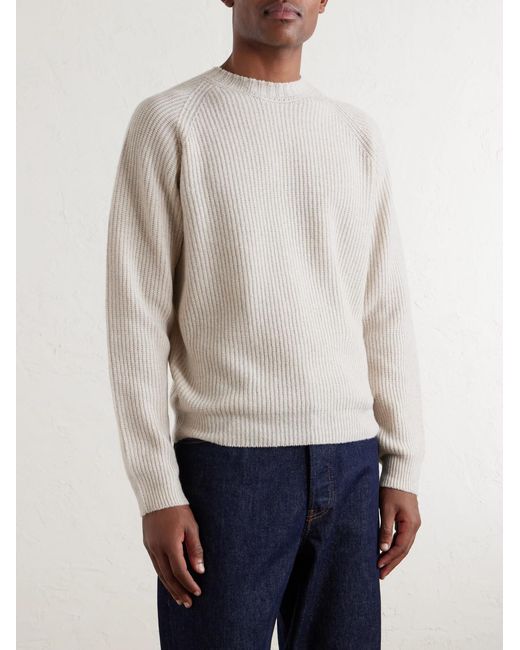 John Smedley White Bill Nighy Cashmere And Wool-Blend Sweater for men