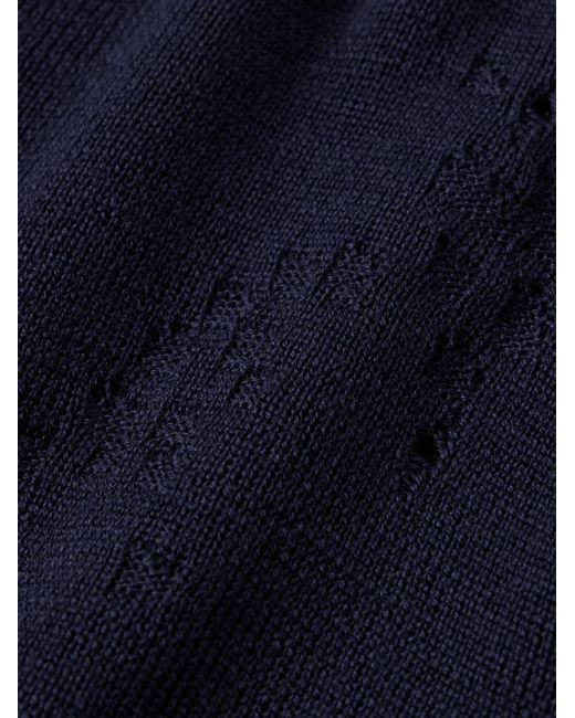 Acne Blue Kerinos Distressed Wool-Blend Sweater for men