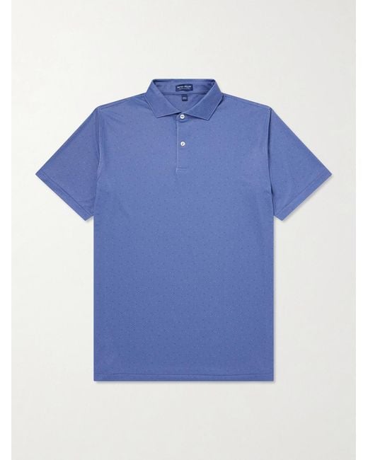 Peter Millar Blue Tenuto Printed Stretch-jersey Polo Shirt for men