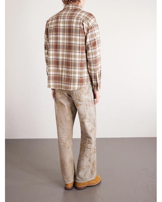 Visvim Brown Lumber Checked Wool And Linen-blend Twill Shirt for men