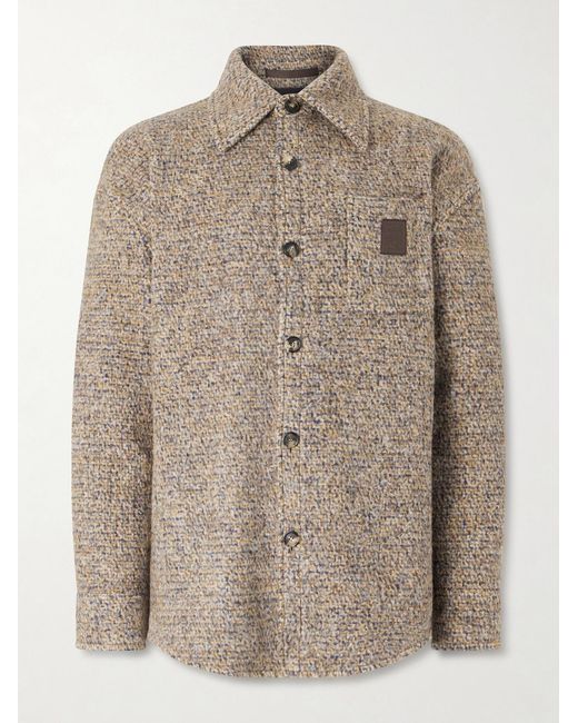 Loewe Natural Logo-appliquéd Brushed Knitted Overshirt for men