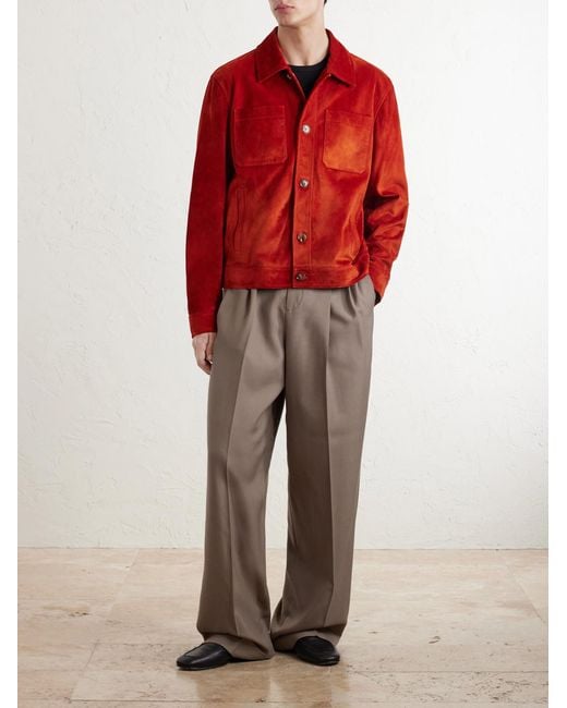 Valentino Garavani Red Suede Jacket for men