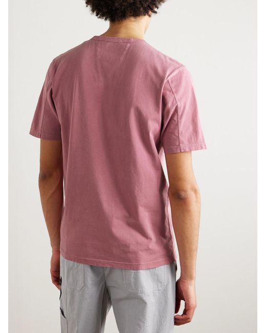 C P Company Pink Resist-dyed Logo-print Cotton-jersey T-shirt for men