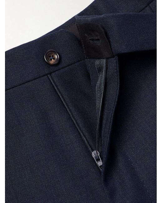 Drake's Gerade geschnittene Anzughose aus Wolle mit Falten in Blue für Herren