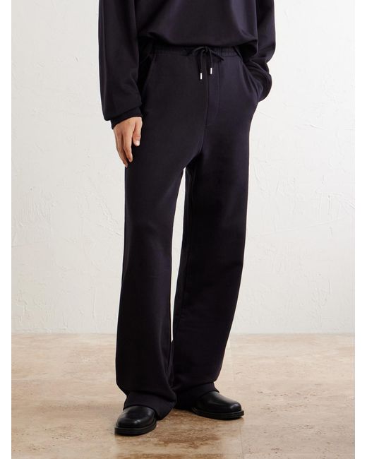 Dries Van Noten Blue Hamer Straight-Leg Cotton-Jersey Sweatpants for men
