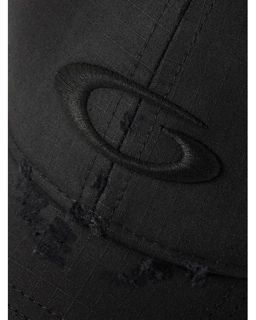 Balenciaga Black Cargo Distressed Logo-embroidered Cotton-ripstop Baseball Cap