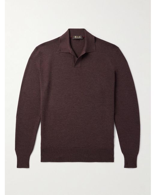Loro Piana Red Aspen Virgin Wool Polo Shirt for men