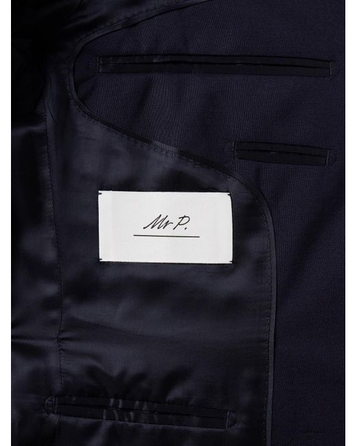 Mr P. Blue Slim-Fit Wool Suit Jacket for men