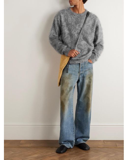 Ssstein Gray Brushed-cashmere Sweater for men