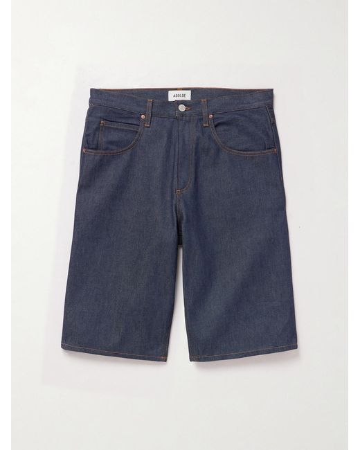 Agolde Blue Fusion Wide-Leg Denim Shorts for men