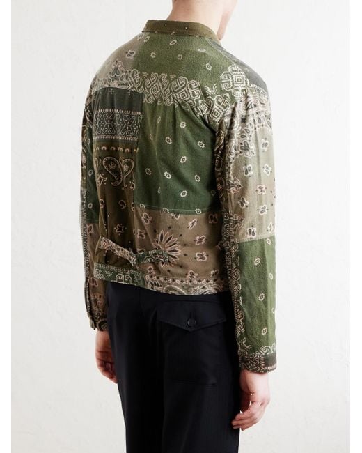 Kapital Green Reversible Bandana-Print Cotton-Flannel Jacket for men