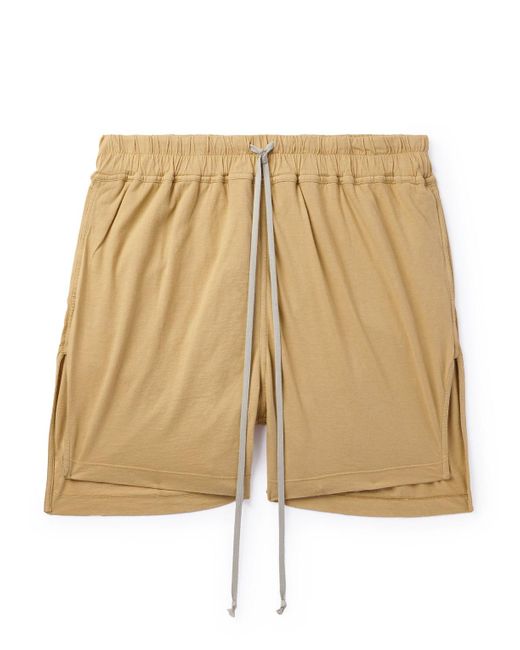 Rick Owens Natural Phleg Straight-leg Cotton-jersey Drawstring Shorts for men