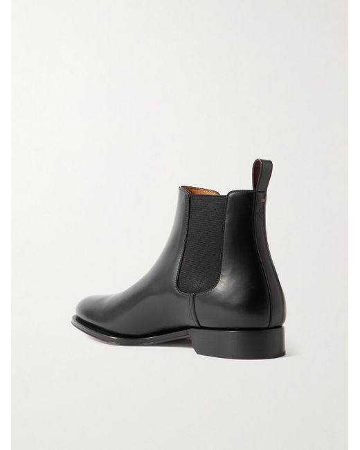Loro Piana Black Rory Walk Leather Chelsea Boots for men