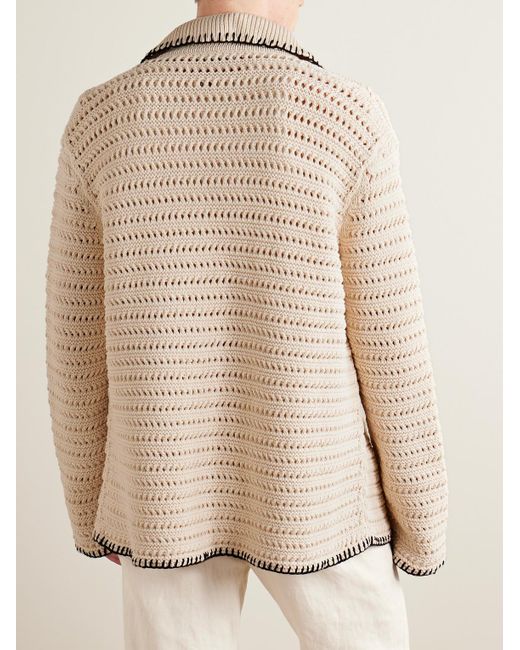 Alanui Natural Rete Crocheted Cotton-blend Shirt for men