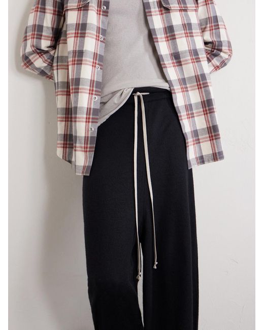 Rick Owens Blue Tapered Boiled-cashmere Sweatpants for men