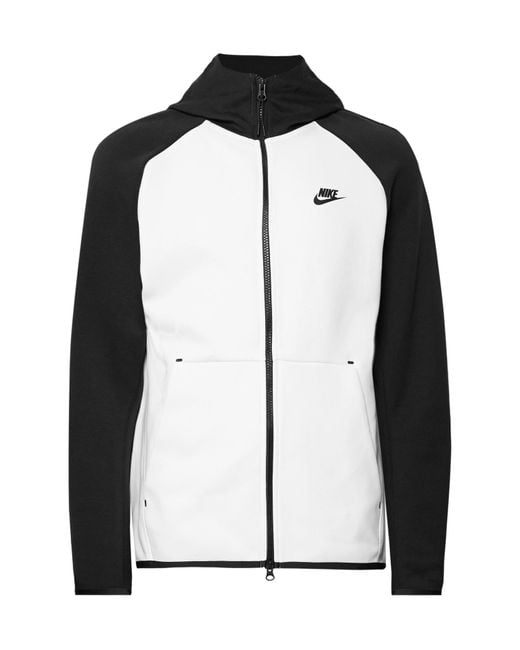 Nike Sportswear Colour-block Cotton-blend Tech Fleece Zip-up Hoodie in  White for Men | Lyst Canada