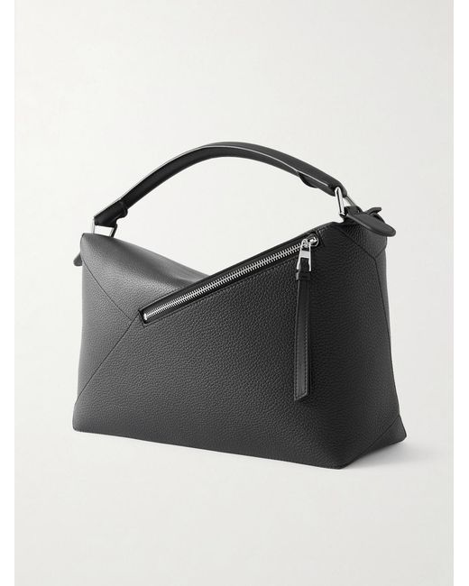 Loewe Black Puzzle Edge Large Logo-Debossed Full-Grain Leather Messenger Bag for men