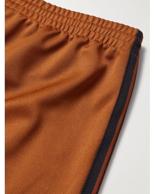 Pantaloni sportivi bootcut in jersey tecnico con finiture in fettuccia e logo ricamato di Needles in Brown da Uomo