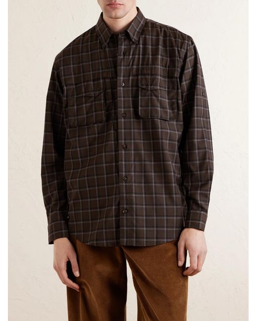 James Purdey & Sons Gray Checked Wool Shirt for men