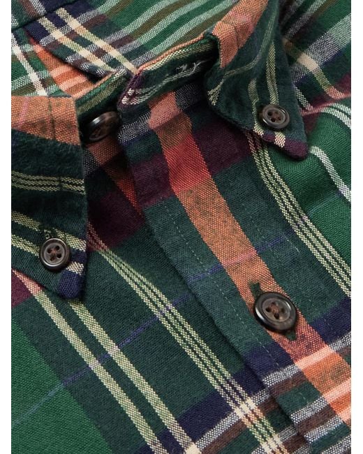 Polo Ralph Lauren Green Button-Down Collar Checked Cotton Oxford Shirt for men