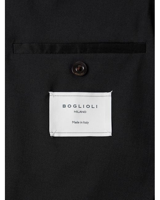 Boglioli Black K-jacket Unstructured Wool-blend Crepe Suit Jacket for men