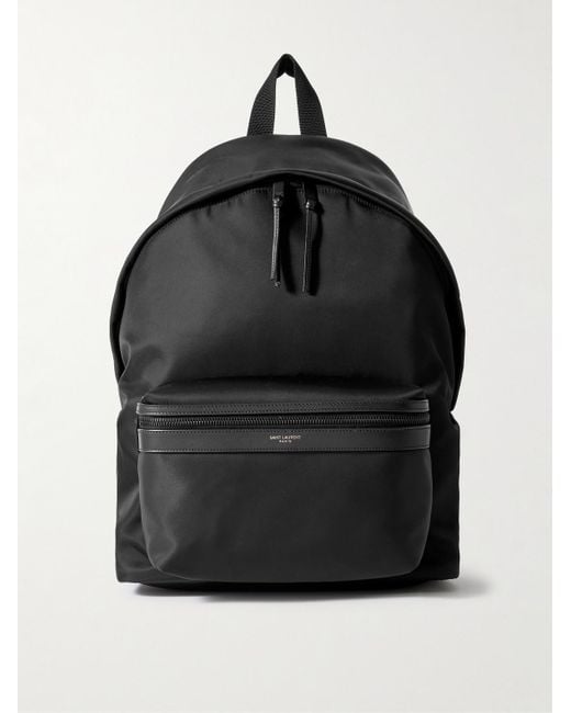Saint Laurent Black City Leather-trimmed Shell Backpack for men