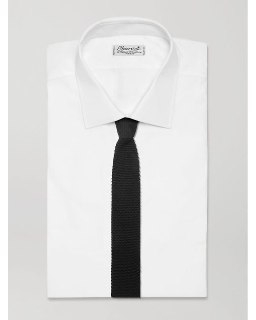 Mr P. Black 7Cm Knitted Silk Tie for men