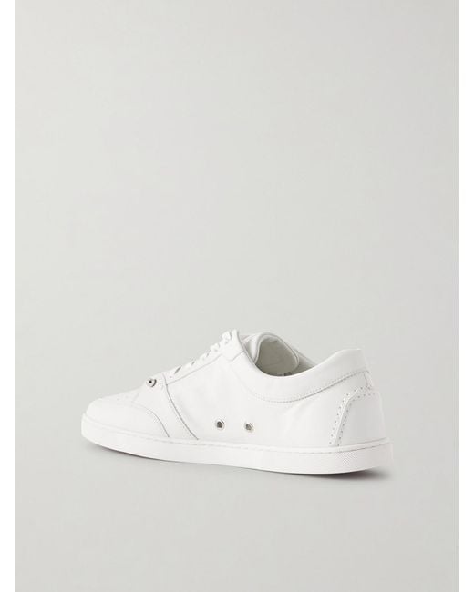 Christian Louboutin Natural Chambelisneak Embellished Perforated Leather Sneakers for men