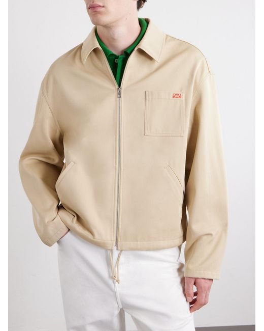 Loewe Natural Logo-Embroidered Cotton-Twill Jacket for men
