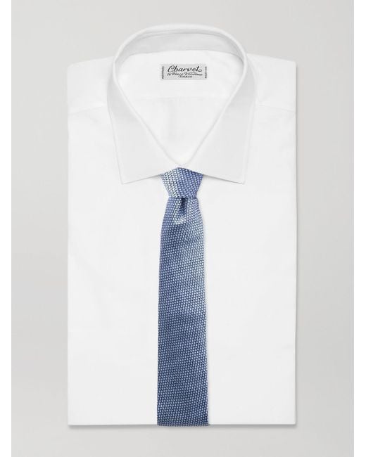 Cravatta in seta jacquard di Brioni in Blue da Uomo