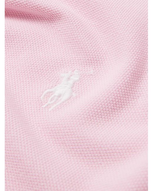 Polo Ralph Lauren Pink Logo-Embroidered Cotton-Jersey Polo Shirt for men