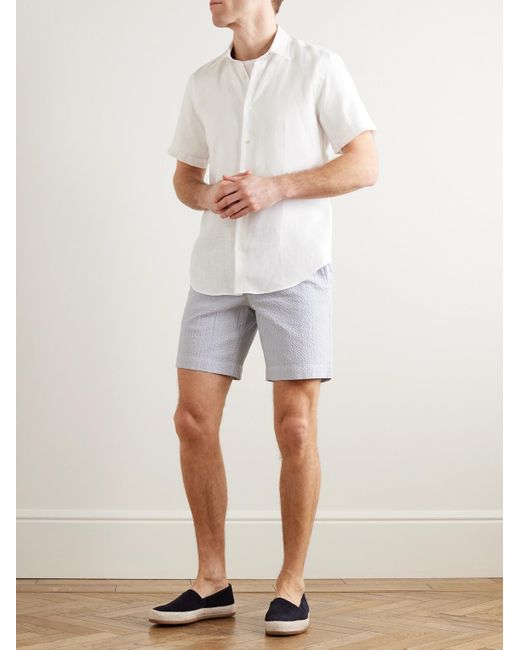 Camicia slim-fit in lino di Paul Smith in White da Uomo