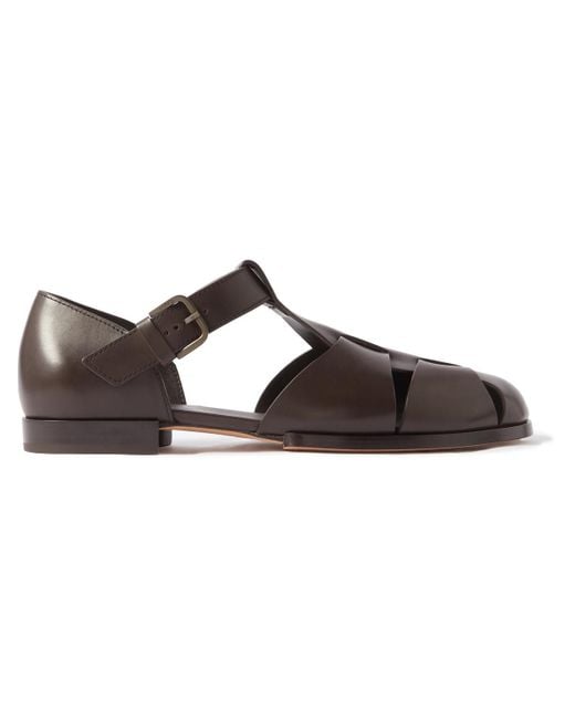 Tod's Brown Woven Leather Sandals for men