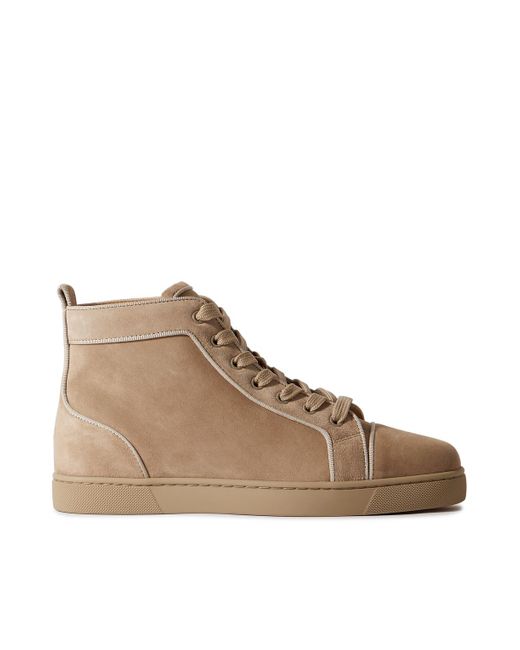 Christian Louboutin Brown Louis Orlato Grosgrain-trimmed Suede High-top Sneakers for men