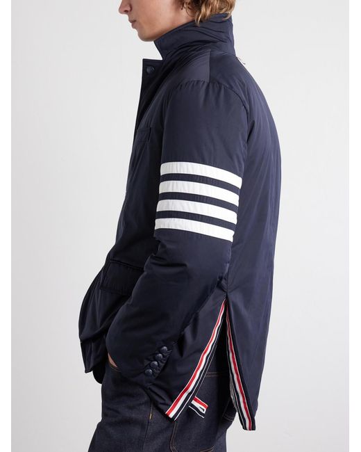 Thom Browne Blue Striped Shell Down Jacket for men
